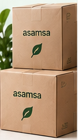 Stacked asamsa kraft boxes